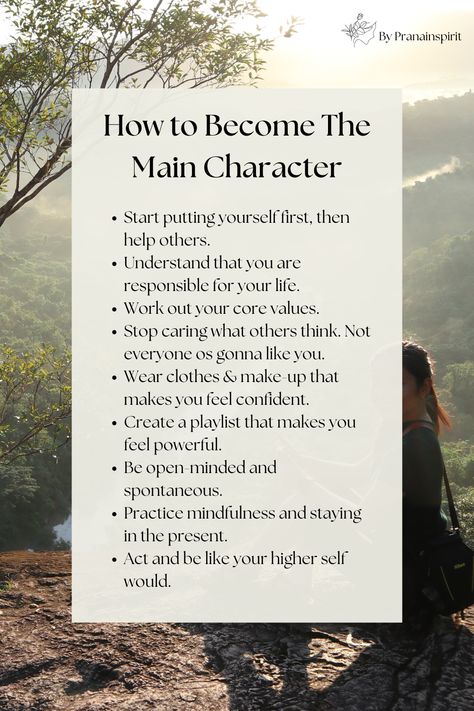 Mindset tips on how to become a confident main character of your life! Romanticize your life and become main character!  #manifestation #manifesting #selflove #selfcare #maincharacter #maincharacteraesthetic #thatgirl #mindset #mindsettips #wellness #selfimprovement #personaldevelopment #grow #growth #healing #newera Main Character Activities, High Value Mindset, How To Change Your Aesthetic, Be The Main Character Of Your Life, Main Character Energy Quotes, How To Be The Main Character In Life, Main Character Mode, Become The Main Character, Main Character Aesthetic