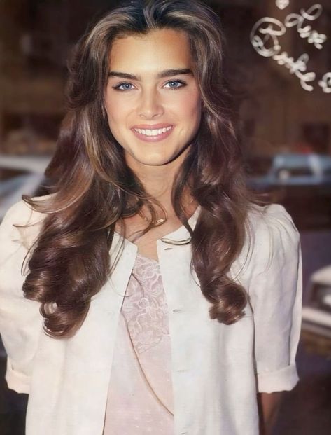 Brooke Shields Young Aesthetic, Brooke Shields Young, Brown Hair Shades, Hair Icon, Blowout Hair, Brooke Shields, Model Inspo, Business Hairstyles, Hair Shades