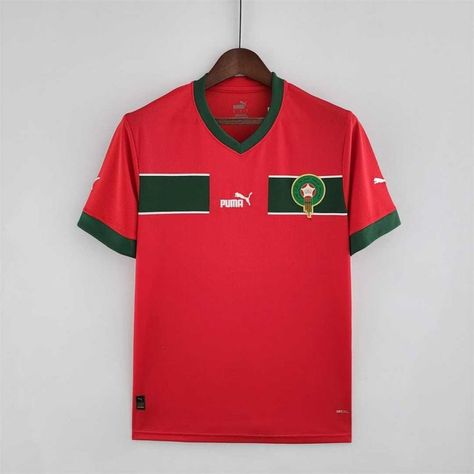 Morocco Soccer Jersey World Cup Home Replica 2022 2022 Fifa World Cup, Retro Football Shirts, Soccer Uniforms, Soccer World, Retro Football, World Cup 2022, Custom Jerseys, Football Kits, Fifa World Cup