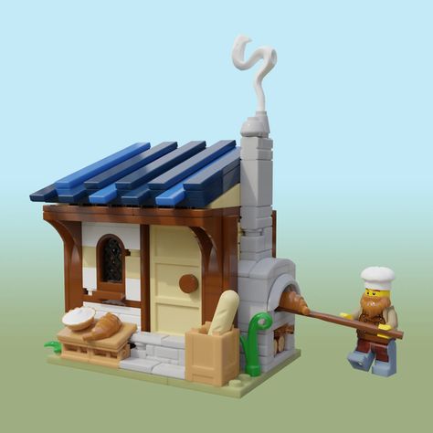 LEGO IDEAS - Me, myself and I - The Village Bakery Lego Medieval Village, Lego Village Ideas, Lego Medieval House, Lego Cottage, Lego Italy, Cute Lego Ideas, Lego Bakery, Lego Fairy, Lego Building Ideas