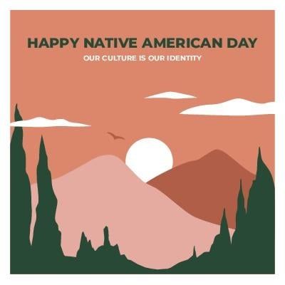 Modern Duotone Native American Day Postcard American Day, Editing Tools, Postcard Template, Brand Kit, Free Graphic Design, Native American, Nativity, Branding Design