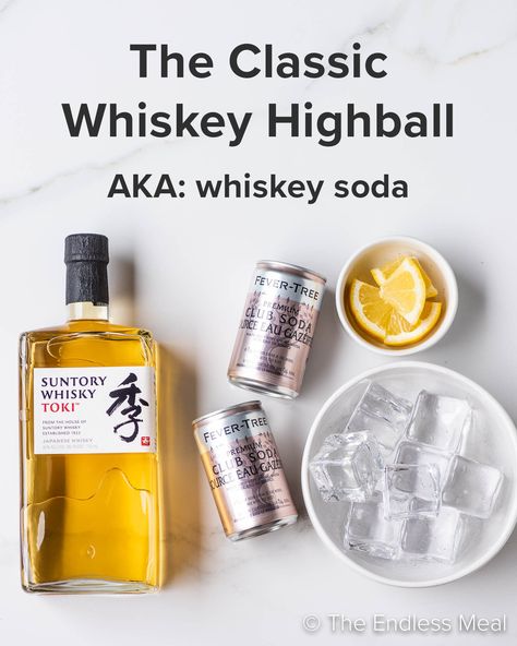 Highball Recipe, Whiskey Highball, Whiskey Soda, Alcohol Mixers, Easy Drinks To Make, Cocktail Recipes Whiskey, Classic Cocktail Recipes, Japanese Whisky, Good Whiskey