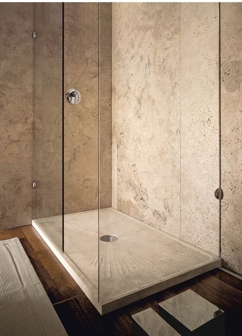 Shower Tray Ideas, Sand Bathroom, Travertine Shower, Stone Tile Bathroom, Travertine Bathroom, Natural Stone Bathroom, Stone Shower, Stone Bathroom, Shower Base