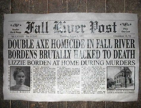 Lizzie Borden, Fall River Ma, Newspaper Headlines, Law Books, Gothic Romance, Mystery Of History, Fall River, Cold Case, I Fall