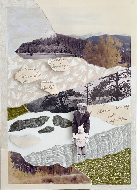 Paper Collages — Twiggy Boyer Collage Landscape, Paper Collages, Simple Collage, Gcse Art Sketchbook, Cut Out Art, Collage Art Projects, Paper Collage Art, Magazine Collage, Collage Techniques