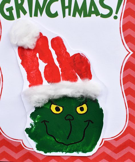 20 of the Cutest Christmas Handprint Crafts for Kids - Handprint Christmas Cards, Christmas Handprint Crafts, Grinch Crafts, Handprint Christmas, Handprint Ornaments, Christmas Crafts For Toddlers, Preschool Christmas Crafts, Handprint Craft, Handprint Crafts