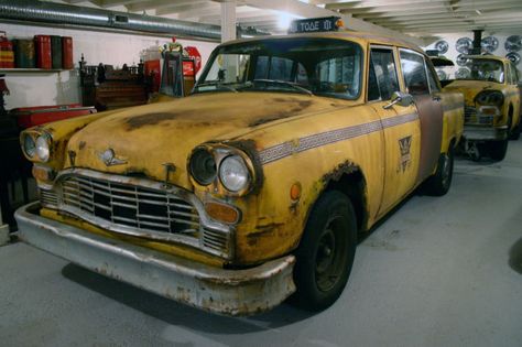 1982 Checker Marathon cab The Grey Sisters Chariot of Damnation - Percy Jackson Grey Sisters, Checker Cab, Fall Outside, Sea Of Monsters, Yellow Cabs, Road Train, Taxi Cab, American Motors, Abandoned Cars