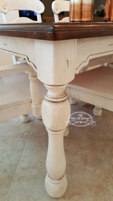 Dark Brown Dining Table, Farmhouse Chic Decor, Victorian Farmhouse, Dining Table And Chairs, Farmhouse Kitchen Design, Furniture Rehab, White Chair, Wood Bench, Farmhouse Chic