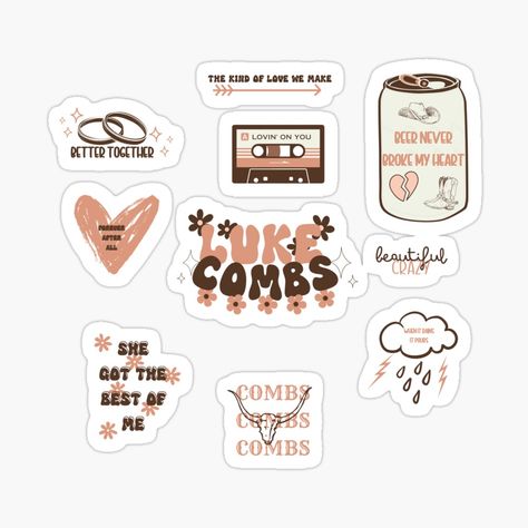 Get my art printed on awesome products. Support me at Redbubble #RBandME: https://www.redbubble.com/i/sticker/LUKE-COMBS-RUST-by-BosCubicle/158710407.EJUG5?asc=u Luke Combs, Music Stickers, Vinyl Ideas, Better Together, My Heart Is Breaking, Sticker Design, Stranger Things Fanart, Vinyl Decal Stickers, Awesome Products