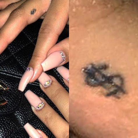 Inside Lip Tattoos, A Finger Tattoo, Money Sign Tattoo, Dollar Sign Tattoo, Dollar Tattoo, Niykee Heaton, Stick Poke, Stick Poke Tattoo, Sign Tattoo