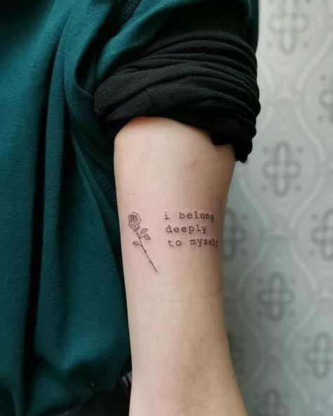 "I Belong Deeply to Myself": window.addEventListener('sugarJSLoaded', function (e) { ... Tattoo For Success, Fresh Start Tattoos, Inspirational Quotes For Tattoos, I Belong Deeply To Myself, Inspirational Quote Tattoos, Powerful Tattoo, Quotes For Tattoos, Motivational Tattoos, Inspiring Quote Tattoos