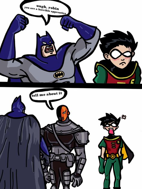 Deathstroke Comics, Batman Jokes, Batfamily Funny, Teen Titans Fanart, Dc Comics Artwork, Batman Comic Art, Dc Memes, Im Batman, Deathstroke