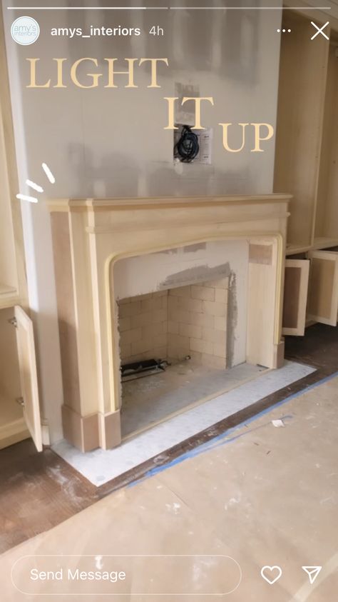 Arched Mantle, Parisian Fireplace Mantle, Parisian Fireplace, Farmhouse Fireplace Decor, Built In Electric Fireplace, Arch Doorway, Farmhouse Fireplace, Wood Cover, Home Fireplace