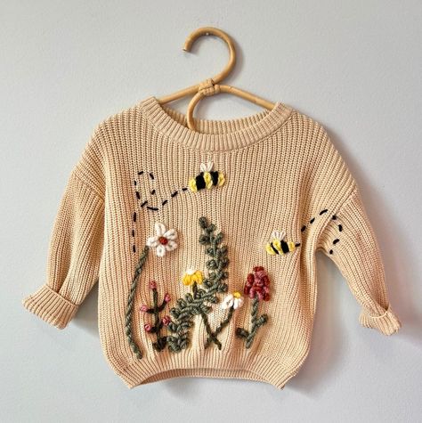 Embroidered sweater outfit