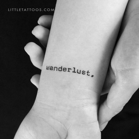 Typewriter Font 'Wanderlust' Temporary Tattoo - Set of 3 Fonts for tattoos #fontsfortattoos tattoo #tattoo tattoos #tattoos fonts #fonts font #font 7.259 Date Of Birth Tattoos Ideas Fonts, Name Tattoos On Neck, Tattoo Font Styles, Number Tattoo Fonts, Fonts For Tattoos, Tattoos Fonts, Typography Tattoo, Meaningful Tattoos For Women, Small Meaningful Tattoos