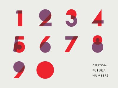 Futura numbers - not a type specimen but I like how they used colors and transparency. 2 Design Number, Numbered List Design, 3 Number Design, Typography Numbers Design, Number Two Design, Number 2 Design, 2023 Typography, Number Illustration, Numbers Design