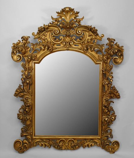 Italian Rococo mirror wall mirror gilt wood Rococo Mirror, Rococo Decor, Aged Mirror, Filigree Frame, Gilded Mirror, Wall Mirrors Set, French Style Furniture, Fireplace Mirror, Gilt Mirror