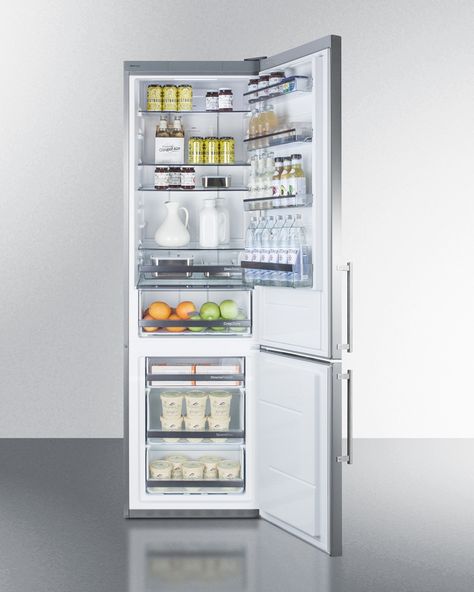 FFBF181ES | Summit Appliance Counter Depth Refrigerator, Bottom Freezer Refrigerator, Built In Refrigerator, Wine Shelves, Digital Thermostat, Stainless Steel Cabinets, Counter Depth, Best Appliances, Bottom Freezer