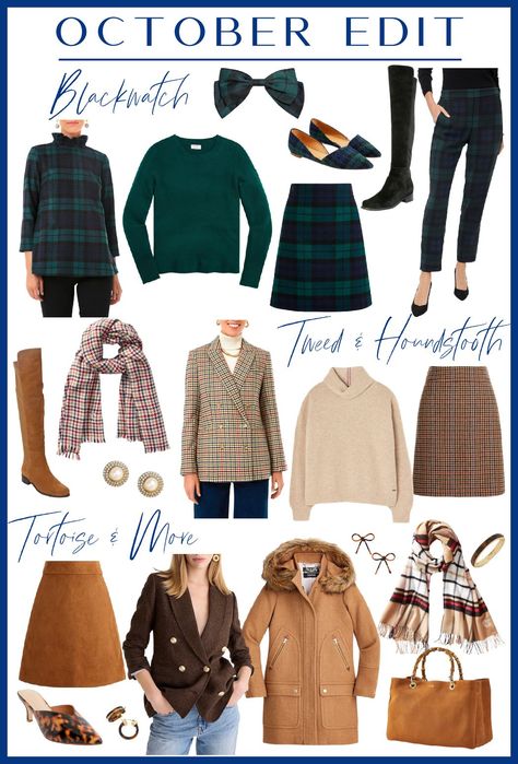 British Style Women Outfits, Tartan Outfit, Mode Tartan, Classic Fall Style, Preppy Fall Fashion, New England Prep, Classic British Style, Black Watch Plaid, London 2023