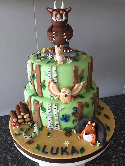 Gruffalo Cake Gruffalo Birthday Party Decor, Grufallo Cake, Gruffalo Themed Birthday Party, Gruffalo Birthday Cake, Gruffalo Birthday Party, Gruffalo Cake, Gruffalo Party, Fairy Birthday Cake, Julia Donaldson