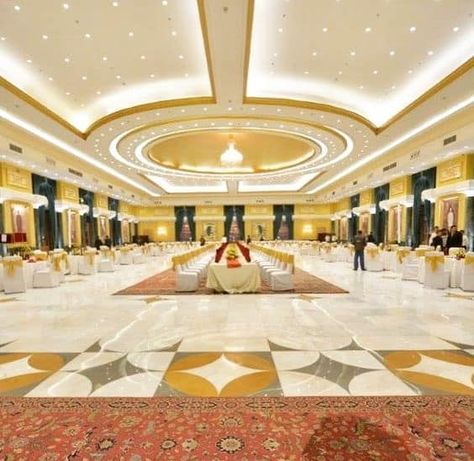 Marriage Hall Pop Designs Big Hall Pop Ceiling Design Modern, Marriage Hall Design, Wedding Night Room Decorations, Hall Ceiling, Marriage Hall, Black Room Decor, Hall Painting, Big Mansions, Design Hall