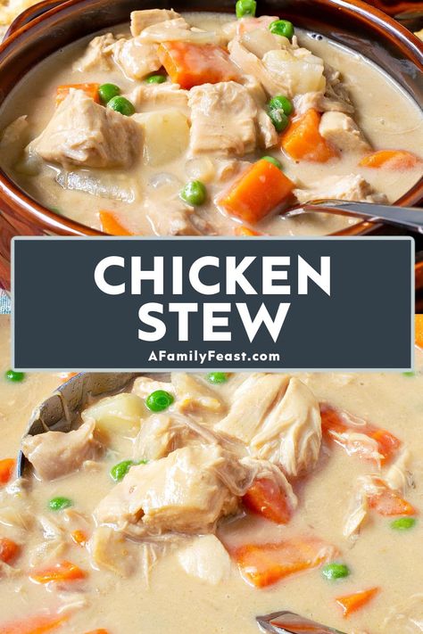 Chicken Stew - A Family Feast Easy Chicken Stew, Chicken Vegetable Stew, Southern Comfort Food, Carrots Potatoes, Stew Chicken Recipe, Poultry Seasoning, Vegetable Stew, 140 Pounds, Stew Recipe