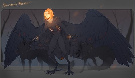 Ember Phoenix - auction |CLOSED| by Nemfaret Human Hybrid Art, Phoenix Human, Wings Reference, Human Wings, Closed Wings, Human Hybrid, Winged People, Shadow Wolf, Bird People