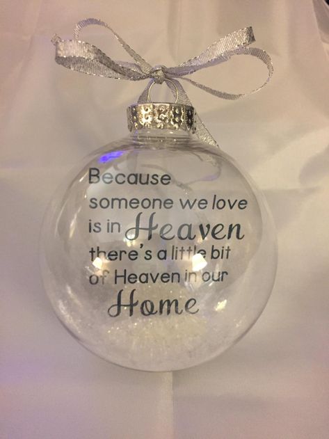 Heaven Ornament, Memory Bauble, Clear Glass Ornaments, Glitter Ornaments, Memorial Ornaments, Xmas Ornaments, Xmas Crafts, Ornaments Diy, Diy Christmas Ornaments