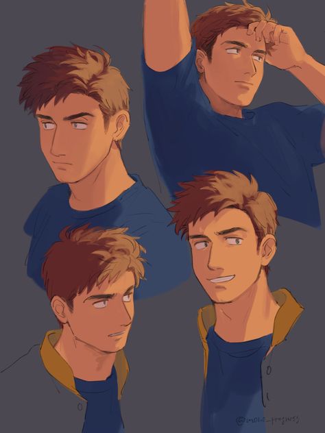 Alex X Male Farmer, Alex Stardew Valley Fanart, Alex Stardew Valley, Stardew Valley Fanart, Stardew Valley, Cute Anime Guys, Fantasy Character Design, Game Art, Art Style