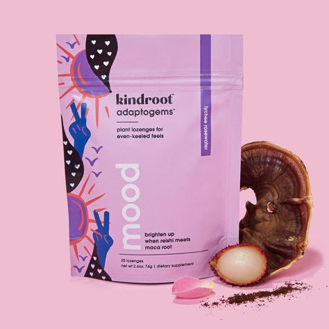 ready to hit reset? adaptogems™ plant lozenges for even-keeled feels. Reishi mushroom helps reduce stress. Maca root promotes improved mood. Organic. gluten free. vegan L Theanine, Maca Root, Organic Rice, Reishi Mushroom, Body Balance, Spa Kit, Creative Packaging, Packaging Design Inspiration, Rose Water