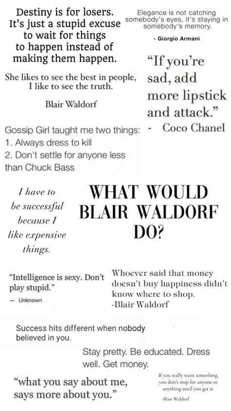 Blair Waldorf Wallpaper, Blair Waldorf Quotes, Estilo Blair Waldorf, Blair Waldorf Aesthetic, Gossip Girl Quotes, Study Quotes, Study Motivation Quotes, Blair Waldorf, Queen B