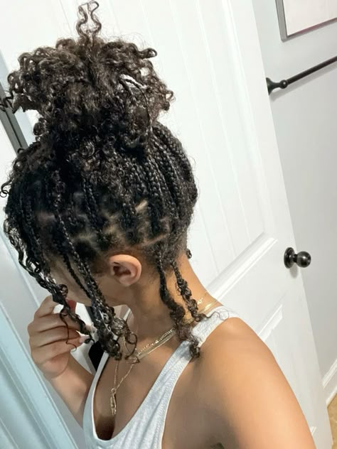 Mini braids Mini Twist Ponytail, Braids To Locs, Braids With Beads Natural Hair, Mini Twists Natural Hair, Mini Braids, Cow Wallpaper, Hairstyles For Natural Hair, Natural Hair Styles For Black, Bohemian Braids