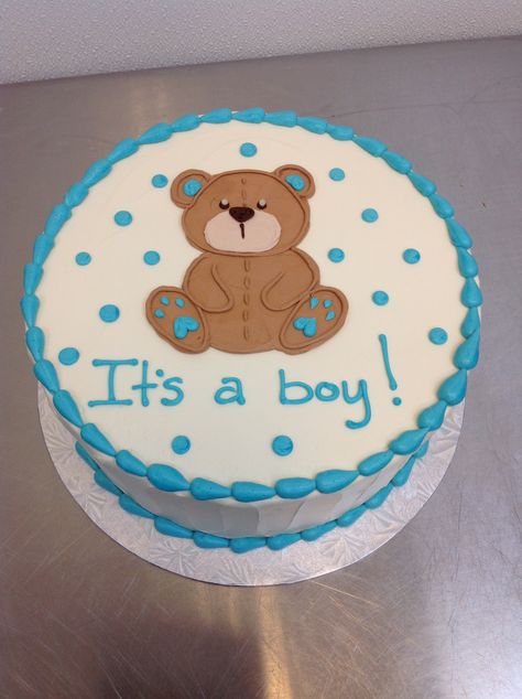 It’s A Boy Cake, Blue Baby Shower Cake, Baby Boy Shower Cake, Baby Shower Sheet Cakes, Pastel Baby Shower, Special Birthday Cakes, Cake Piping, Birthday Cake With Flowers, Baby Shower Cakes For Boys