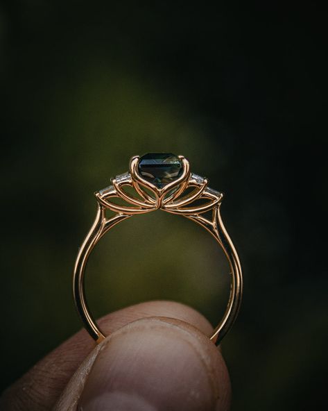 Octagon Teal Sapphire & Diamond Engagement Ring – Moira Patience Fine Jewellery Teal Engagement Ring, Teal Sapphire Ring, Teal Sapphire Engagement Ring, Sapphire Diamond Engagement Ring, Sapphire Jewellery, Wedding Memory Box, Wedding Memory, Diamond Sapphire Engagement Ring, Sapphire Diamond Engagement