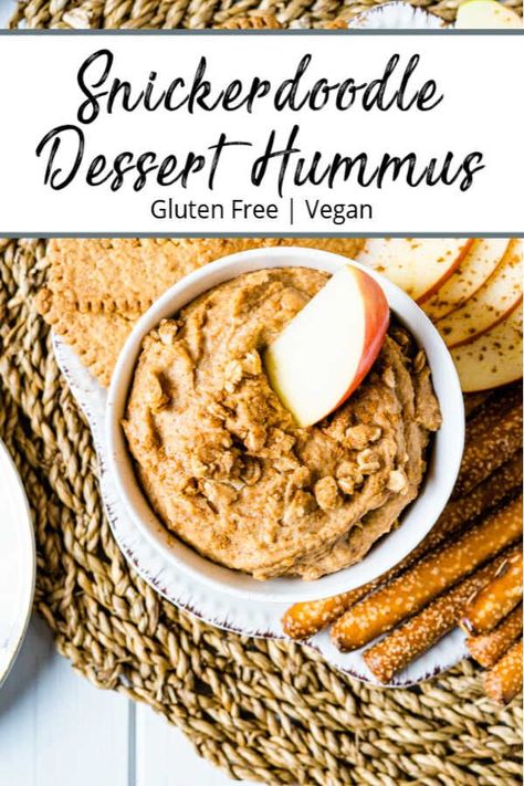 Dessert Hummus Healthy, Snickerdoodle Desserts, Dessert Hummus Recipe, Constantly Hungry, Chocolate Hummus, Easy Hummus Recipe, Vegan Dips, Dessert Hummus, Quick Healthy Snacks