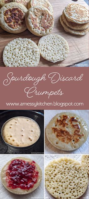 Sourdough Crumpets Recipe, Sourdough Discard Crumpets, Sourdough Crumpets, English Pancakes, English Crumpets, Traditional English Food, Crumpet Recipe, Sourdough English Muffins, Homemade English Muffins