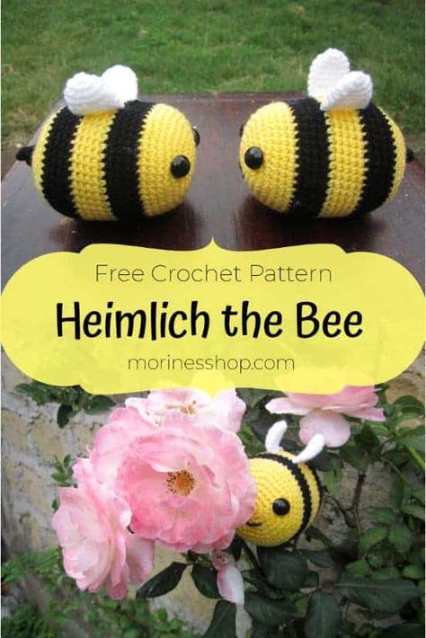 Heimlich the bee is an easy crochet amigurumi pattern. This pattern works up really fast and is beginner friendly. #CrochetBee #BeeCrochet #FreeCrochetPattern #Amigurumi #HeimlichTheBee Free Crochet Bee Pattern, Fast Amigurumi Free Pattern, Crochet Bumble Bee Pattern, Crochet Bee Pattern Free, Bee Amigurumi Free Pattern, Amigurumi Summer, Easy Crochet Amigurumi, Crochet Bee Pattern, Market Crochet