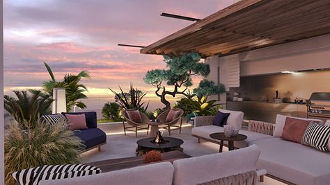 penthouse terrace design on Behance Penthouse Terrace Garden, Penthouse Rooftop Terrace, Rooftop Terrace Design Penthouses, Penthouse Terrace Ideas, Penthouse Terrace Ideas India, Luxury Apartment Rooftop Pool, Penthouse Balcony With Pool, Penthouse Pool Roof Terraces, Rooftop Penthouse