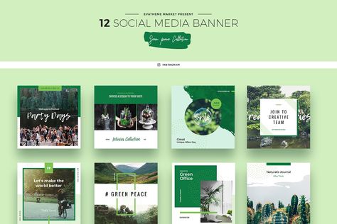 Green Peace Social Media Designs ~ Instagram Templates ~ Creative Market Green Peace, Facebook Post Design, Social Media Designs, Web Inspiration, Brand Kit, Social Media Banner, Corporate Branding, Instagram Design, Green Design