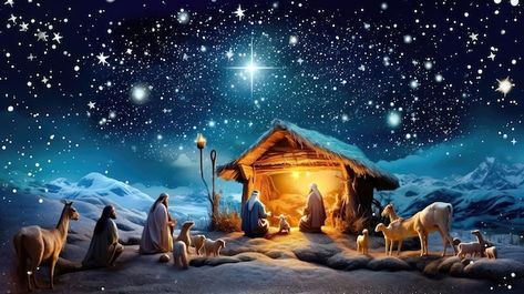 Nativity Desktop Wallpaper, Nativity Scene Pictures, Epic Backgrounds, Christian Gospel, Celebration Background, Christmas Nativity Scene, Crown Of Thorns, Beautiful Views Video, Free Photography