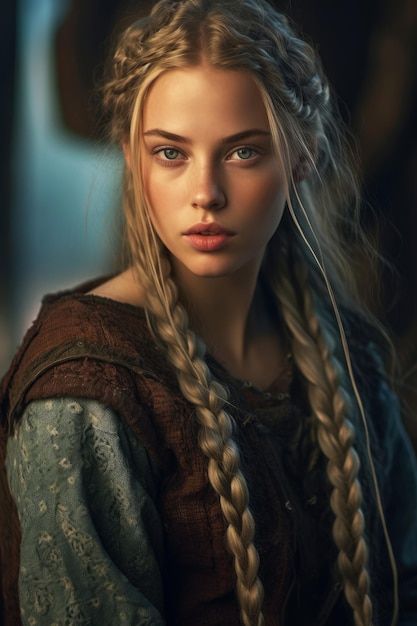 Clockwork Sorcerer, Blonde Female Character Inspiration, Fae Woman, Character Aesthetic Female, Blonde Characters, Woman With Braids, Viking People, Fantasy People, Supernatural Books