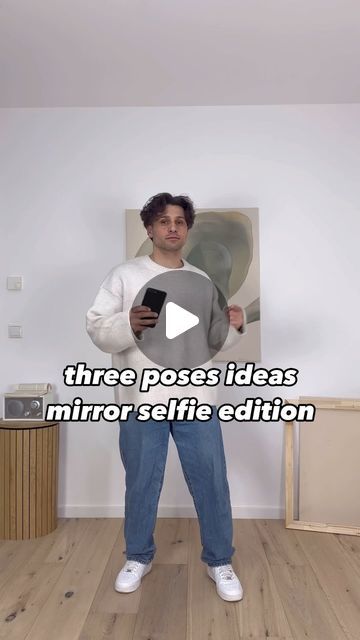 Standing Mirror Pics Poses, Mirror Selfie Poses For Boys, Ootd Streetwear, Men With Street Style, Beige Outfit, Boy Pictures, Boy Poses, All Black Outfit, Photo Tips