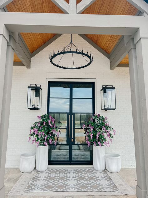 Fluted Concrete, Large Outdoor Lanterns, Dining Room Lantern, Chandelier Bar, Front Porch Addition, Front Porch Lighting, Target Home, Console Table Bedroom, Porch Addition