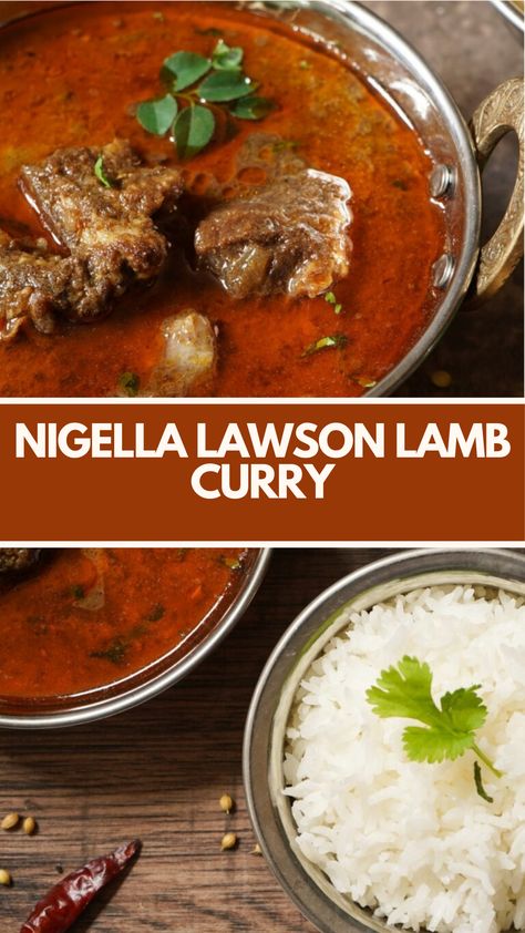 Nigella Lawson’s Lamb Curry is made of lamb, onions, garlic, ginger, tomatoes, yogurt, and a blend of spices. Serves 6. Takes about 2.5 hours to prepare and cook, including marinating time a rich and flavorful dish perfect for any occasion. Curry Lamb Recipes, Curry Lamb, Lamb Curry Recipes, Nigella Lawson Recipes, Lamb Loin Chops, European Dishes, Lamb Curry, Lamb Dishes, Turkish Food