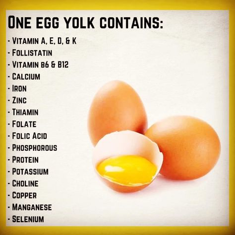 Eat eggs! Egg Yolk Benefits, Benefits Of Eggs, Health Benefits Of Eggs, Food Egg, Natural Health Tips, Vitamin B6, Folic Acid, Egg Yolk, Cooking Food