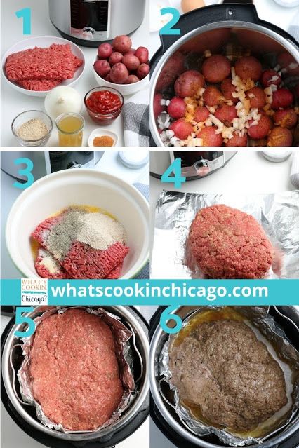 Instant Pot: Meatloaf Meatloaf Potatoes, Instant Pot Meatloaf, Easy Meatloaf Recipe, Meatloaf Glaze, Recipe Instant Pot, Meatloaf Ingredients, Baby Red Potatoes, Easy Meatloaf, Meatloaf Recipe