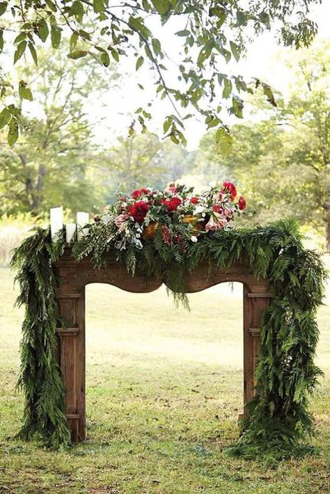 25 Fireplace And Mantel Wedding Backdrops Outdoor Christmas Photos, Christmas Fireplace Decor, Christmas Mini Sessions, Christmas Mantel Decorations, Christmas Planning, Christmas Mantle, Christmas Style, Christmas Photography, Christmas Fireplace