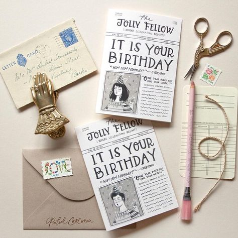 Rachel Corcoran, Digital Birthday Cards, Grad Announcements, Irish Design, Birthday Card Design, Origami Crafts Diy, Hand Of Cards, Announcement Cards, It's Your Birthday