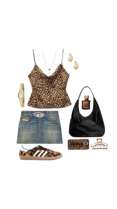 Leopard print outfit inspo Animal Print Baddie Outfits, Holiday Outfits Y2k, 90’s Mom Outfit, Cheetah Print Fit, Leopard Print Outfits Y2k, Leapord Print 2000s, Leopard Print Style, Y2k Cheetah Print Outfits, Cheetah Print Outfits Y2k