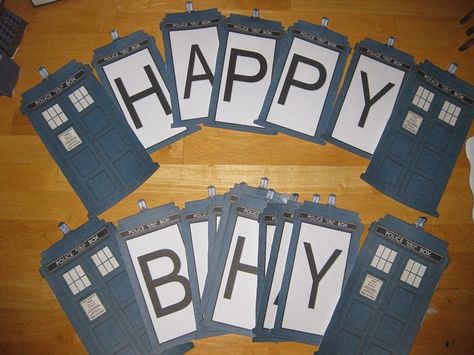 Tardis Happy Birthday Banner. Doctor Who. The Doctor. Doctor Who Birthday. Dr. Who Birthday What Is A Mom, Doctor Who Birthday, Doctor Who Party, Doctor Who Crafts, Wibbly Wobbly Timey Wimey Stuff, Happy Birthday Banner, 11th Birthday, Timey Wimey Stuff, 8th Birthday